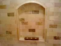 bathroom, tile, tiles, glazed tiles, reconstruction, candles, shelf decoration