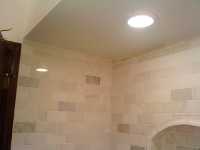 bathroom, tile, tiles, glazed tiles, reconstruction, candles, shelf decoration, ceiling, bathroom lighting
